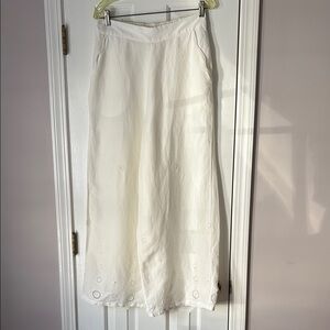 Wide leg linen pant